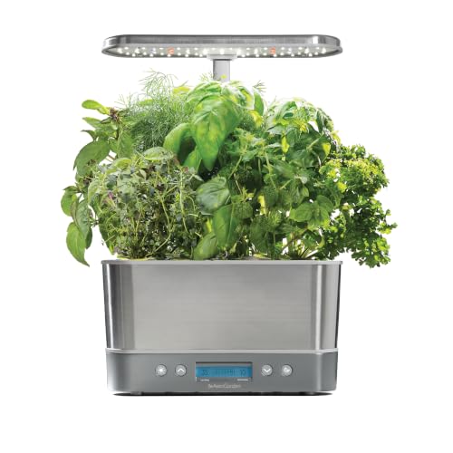 AeroGarden Harvest Elite Indoor Garden Hydroponic System with LED Grow Light and Seed Kit, Holds up to 6 Pods, Stainless Steel
