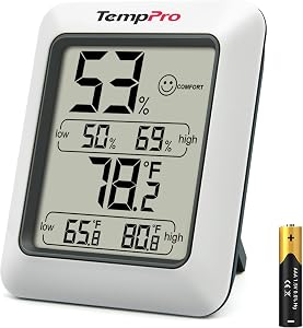 TempPro TP50 Digital Hygrometer Indoor Thermometer Room Thermometer and Humidity Gauge wit