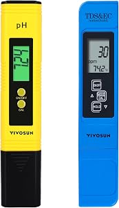 VIVOSUN Digital pH and TDS Meter Kits, 0.01pH High Accuracy Pen Type pH Meter ± 2% Readout