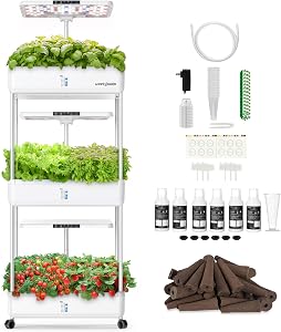 Ahopegarden Indoor Garden Hydroponics Growing System Kit: 66 Pods Plant Herb Garden Germin