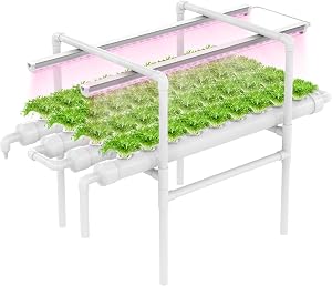 DPROOTS NFT Hydroponic Growing System Kit - Full-Spectrum Grow Lights ＆ Timer | 36 Plant S