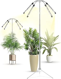 Grow Lights for Indoor Plants Full Spectrum,15-62 Inches Height Adjustable Dsektop and Sta