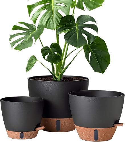 montresor 12/10/8 Inch Self Watering Pots for Indoor Plants Plastic La — Manufacturer product photo — best self-watering planters 