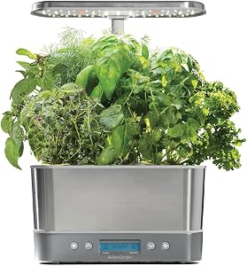 AeroGarden Harvest Elite Indoor Garden Hydroponic System with LED Grow Light and Seed Kit,