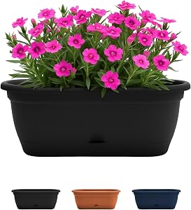 Bloem: Lucca Self Watering Window Box Planter: 18" - Terra Cotta - Durable Long Lasti