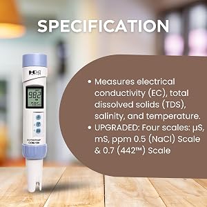 HM Digital HMDCOM100 Waterproof EC/TDS And Temperature Combo Meter