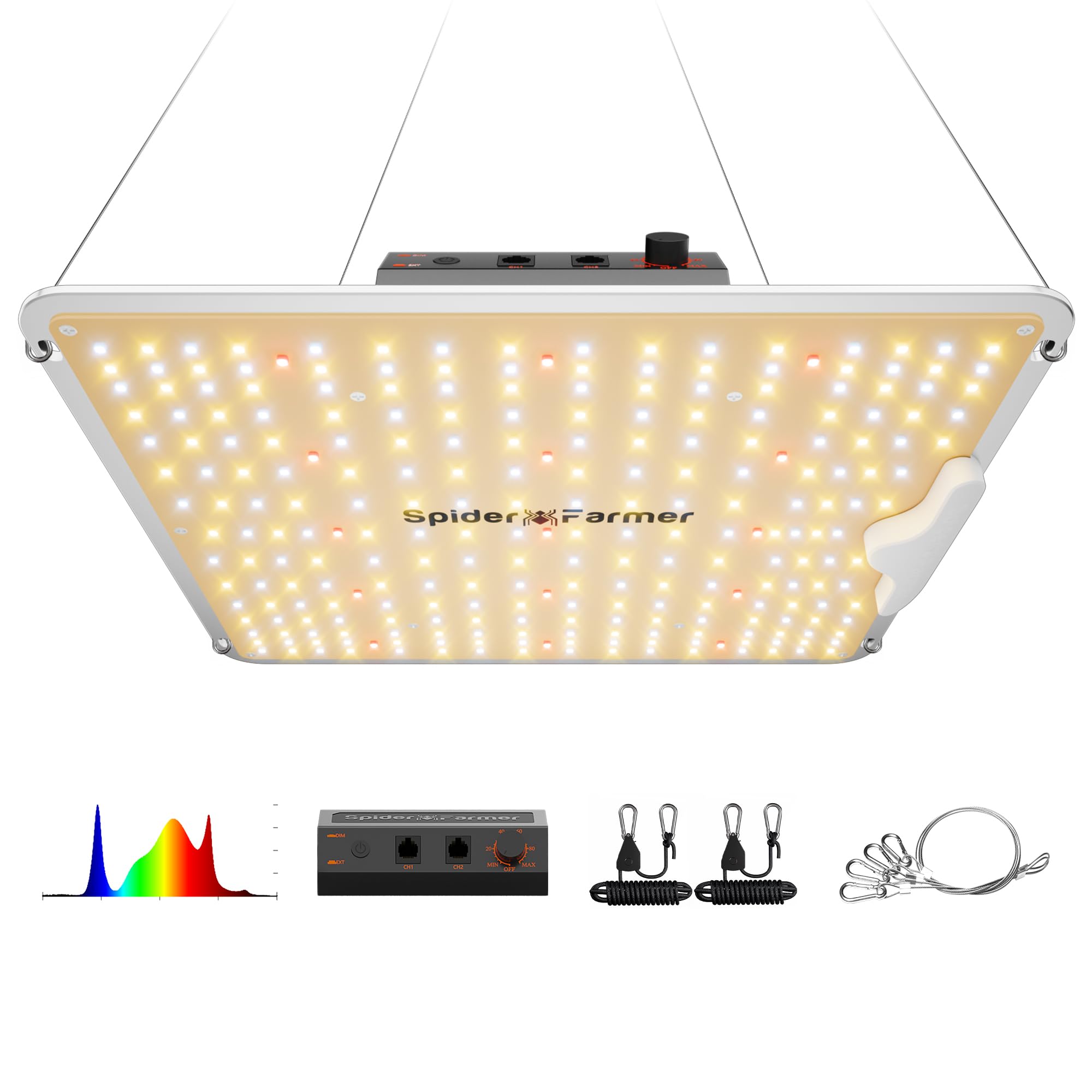 Spider Farmer SF1000 100W LED Grow Light for Indoor Plants, Upgraded H — Our hands-on testing setup for how to start an indoor gar