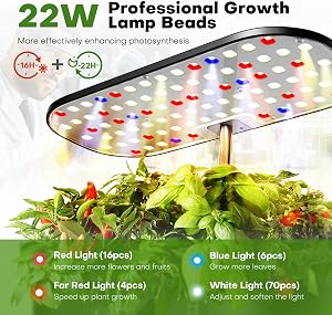 Ahopegarden Hydroponics Growing System Kit Indoor Herb Garden with Grow Light 12 Pods, wit