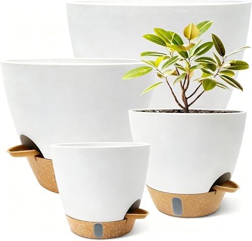 MNKXL 4-Pack Large Self Watering Pots for Indoor Plants, 12/10/9/8 Inc — Key features at a glance