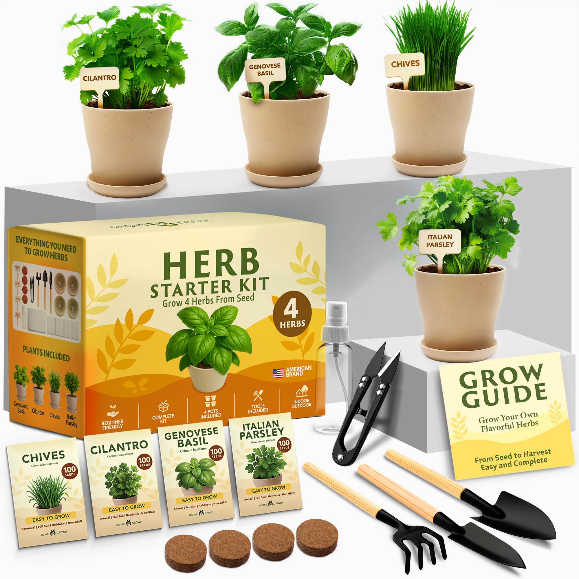 HOME GROWN Herb Garden Planter Indoor Kit – Unique Christmas Gift for — Side-by-side comparison of top picks in this category