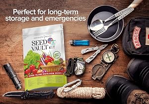 Gardeners Basics Survival Vegetable Seeds Garden Kit Over 16,000 Seeds Non-GMO and Heirloo