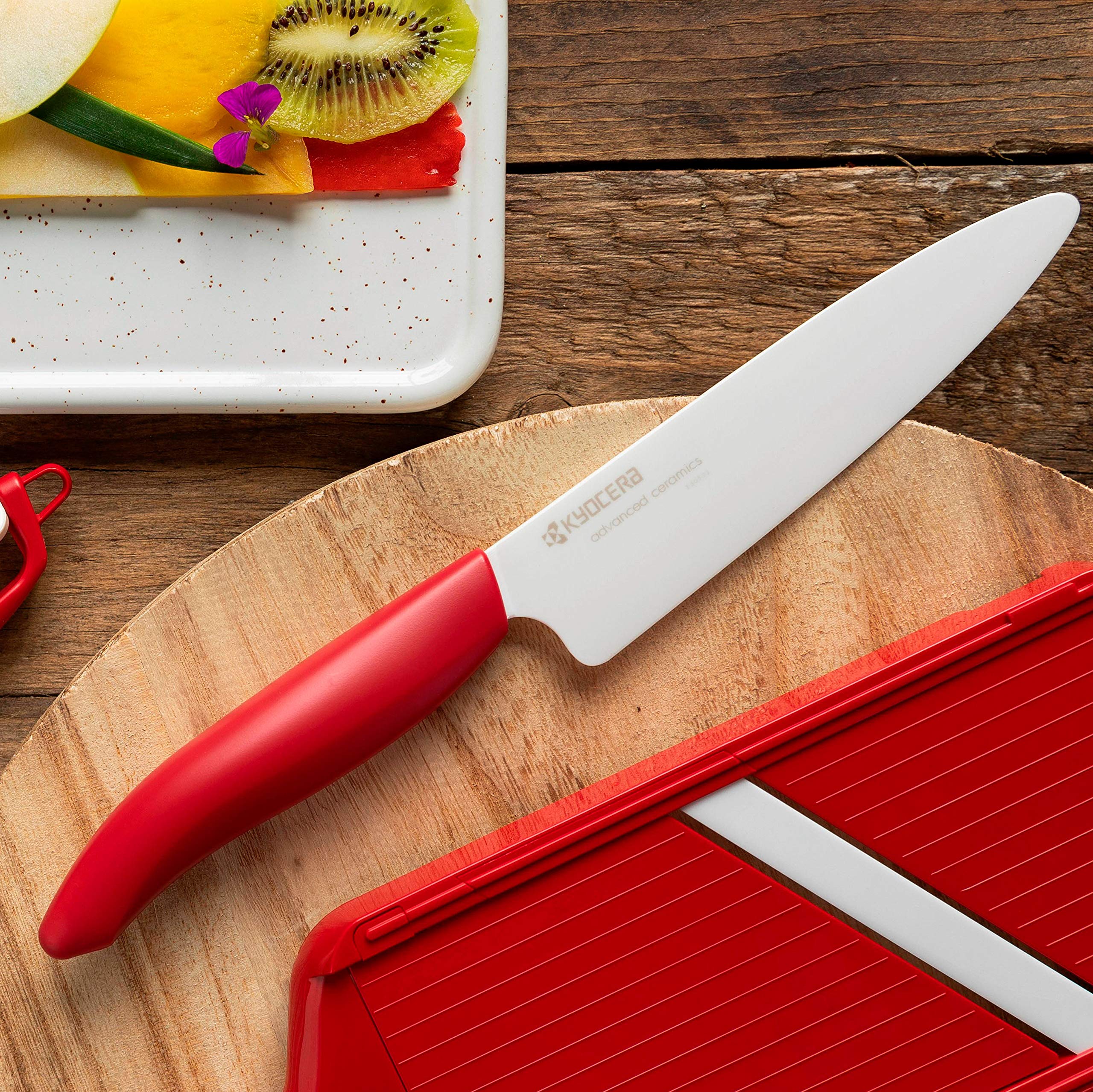 Kyocera Revolution Series 2-Piece Ceramic Knife Set: 5.5-inch Santoku — Our hands-on testing setup for indoor herb gardening tips